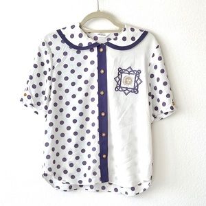 Vintage Polka Dot Mod Blouse